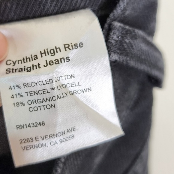 Reformation Black Cynthia High Rise Straight Jeans 23 - Picture 2 of 3